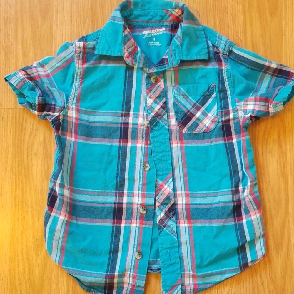 Blue boys colorful plaid shirt Arizona
